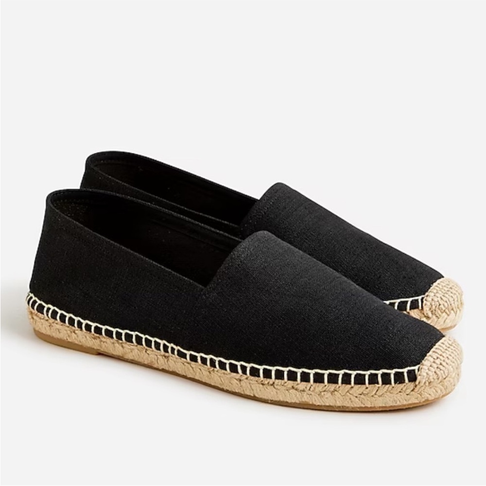 J. Crew | Made in Spain black flat espadrille 7.5 NEW